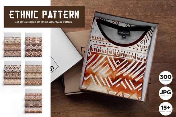 Artistic Ethnic Watercolor Pattern