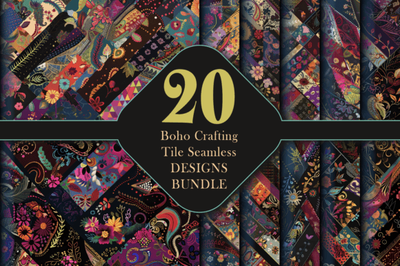 Boho Crafting Tile Seamless: A Design Bundle for Creatives