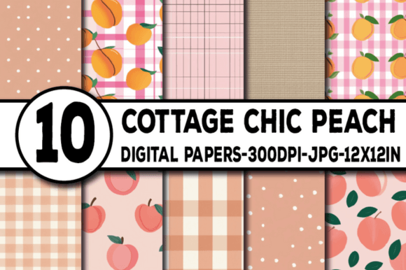 Cottage Chic Peach Digital Papers