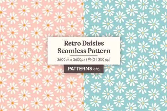 Delicate Retro Daisies Seamless Pattern