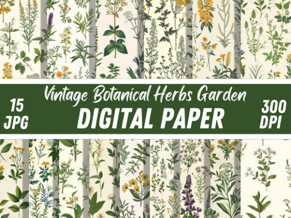 Embrace the Cottagecore Aesthetic: Your Ultimate Guide to Vintage Botanical Herb Digital Papers