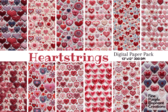 Embroidered Hearts Valentine Texture JPG