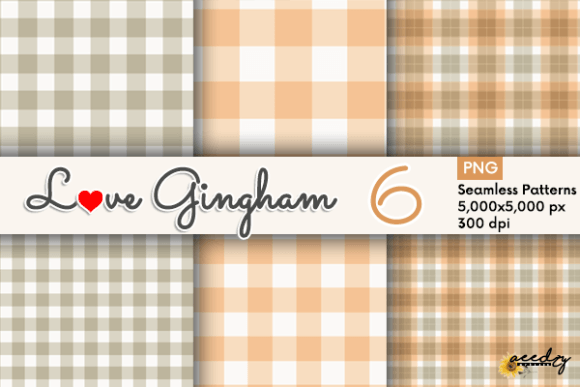 Orange and Sage Gingham Patterns Set: The Ultimate Digital Paper Pack for Creative Projects
