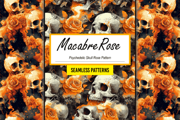 Psychedelic Skull Rose Seamless Pattern: A Bold Solution for Unique Design Projects