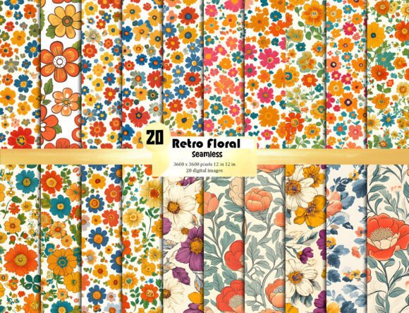 Retro Floral Background Pattern Texture for Creators