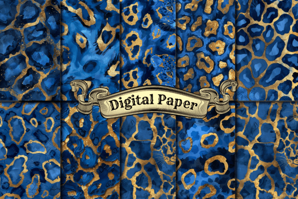Royal Blue and Gold Leopard DigitalPaper: A Strategic Asset for Modern Design