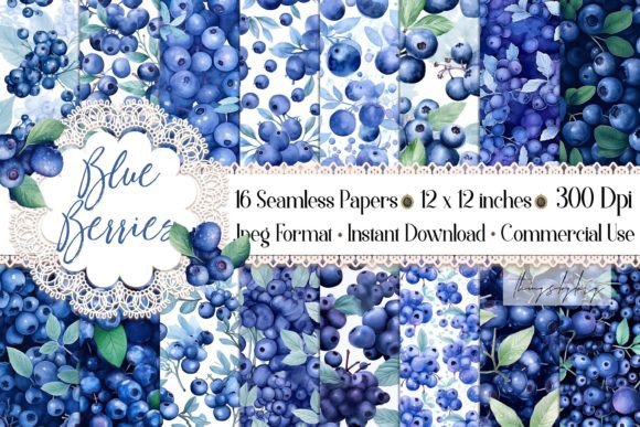 Seamless Blueberries Fruit Farm Paper: A Digital Resource for Creative Projects