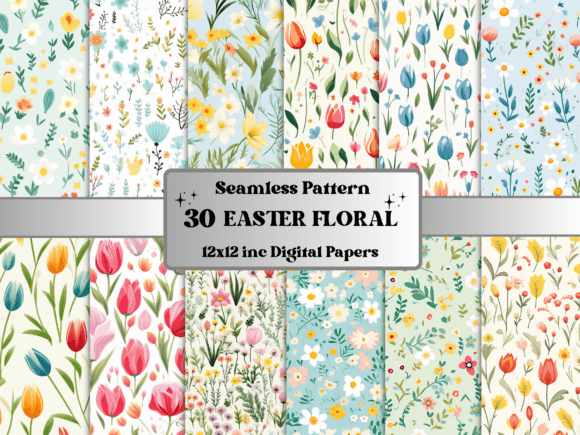 Seamless Easter Floral Pattern Paper for Creative Projects
