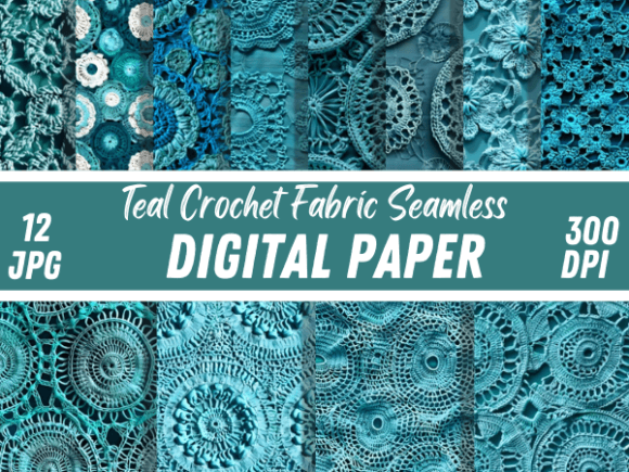 Teal Crochet Fabric Textile Set Pattern: A Versatile Resource for Creative Projects