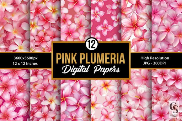 Transform Your Creative Projects with Pink Tropical Plumeria Digital Papers