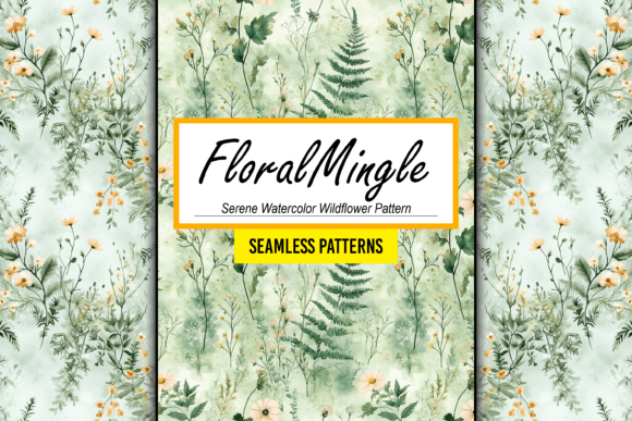 Transforming Digital and Physical Spaces with Serene Watercolor Wildflower Pattern Art