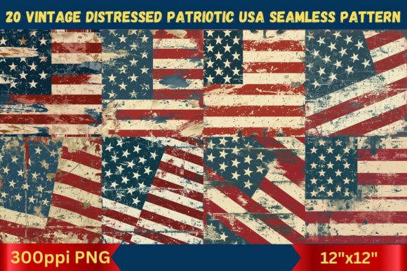 Vintage Distressed Patriotic USA Flag