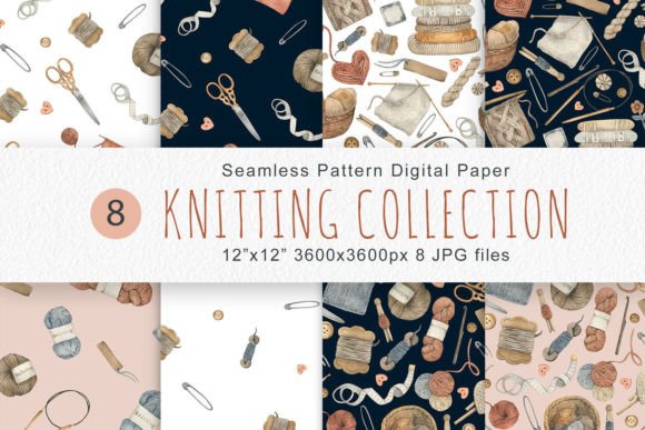 Vintage Knitting Seamless Pattern