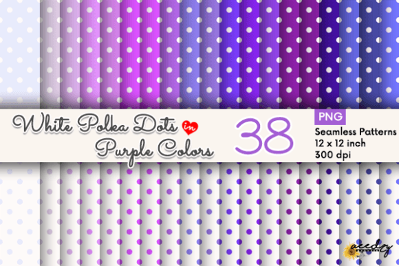 White Polka Dots in Purple: A Versatile Digital Paper Pack