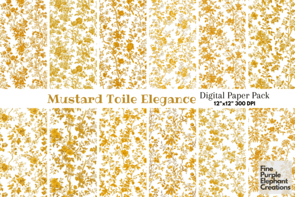 Yellow Toile Elegance Chinoiserie Floral: The Ultimate Digital Paper for Creative Projects